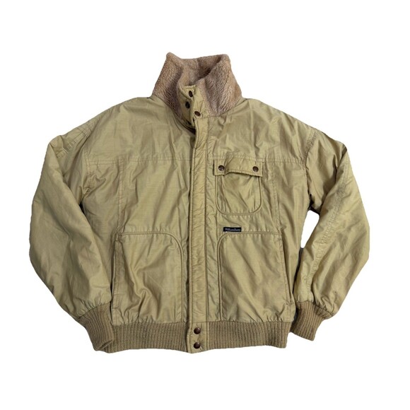 Vintage William Barry Jacket Men’s M Made in USA Sherpa Lined Beige